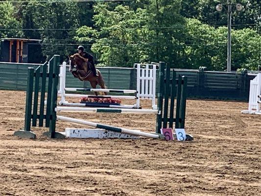 Owner Tammy Stirling with her new horse Faith at a show