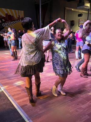 Line dancing with partner