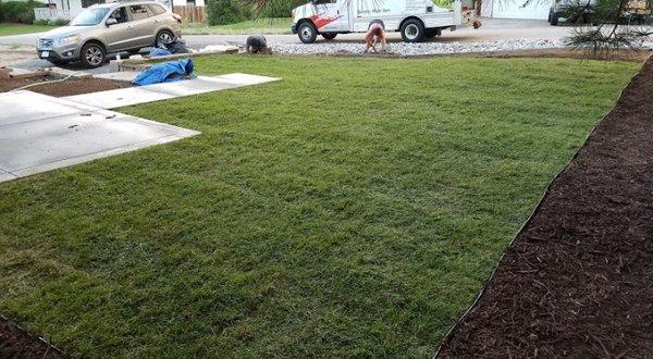 this is a different view from the buy and flip house. We also dumped several tons of cobblestone along the front side by the road.