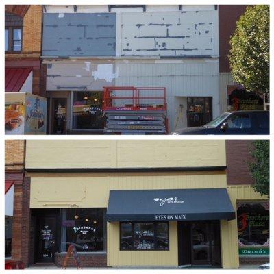 Downtown retail shop exterior renovation.