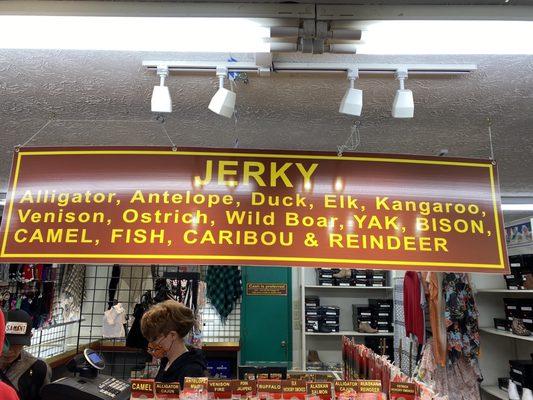 We carry exotic jerky inside our store