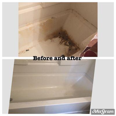 Before and after bathroom deep clean