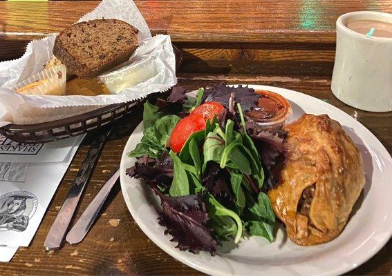 Cornish Pasty and Bread Basket