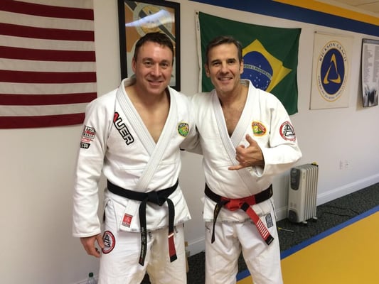 Coach Jamie Ridgeway with his Brazilian Jiu-Jitsu coach, Pedro Sauer