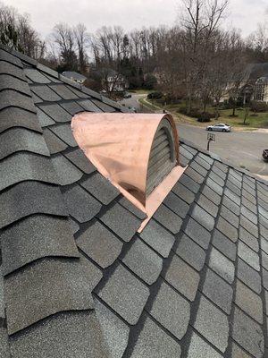 A copper barrel roof we installed.