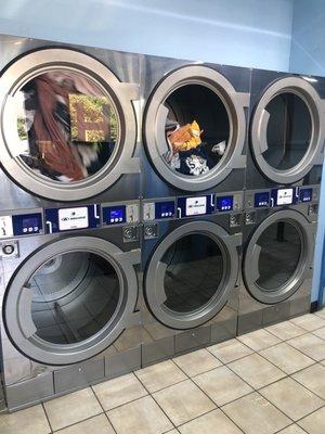 Try our BRAND NEW dryers, these are reserves spinning - PERFECT for blankets, Bed Sheets and Duvets.  Save Money and TIME!