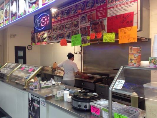 Taco stand inside the station.