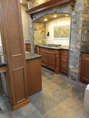 Lots of stone and tile choices for decorating