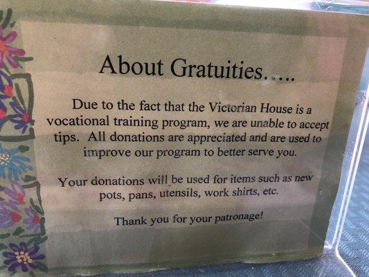 About gratuities...