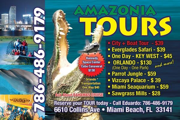 Amazonia Tours Outlets located in Miami Beach