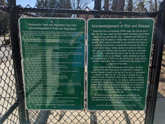 Rules at Rosedale Dog Park