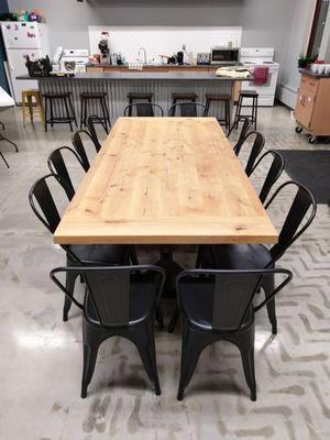 This is a custom Alder table 10 ft by 4 ft made for a local school.