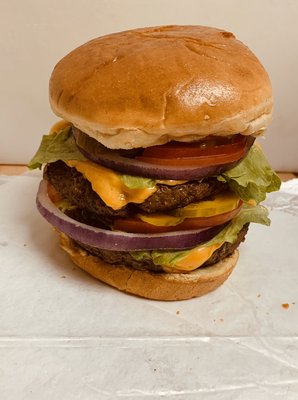 Our delicious double decker cheeseburger