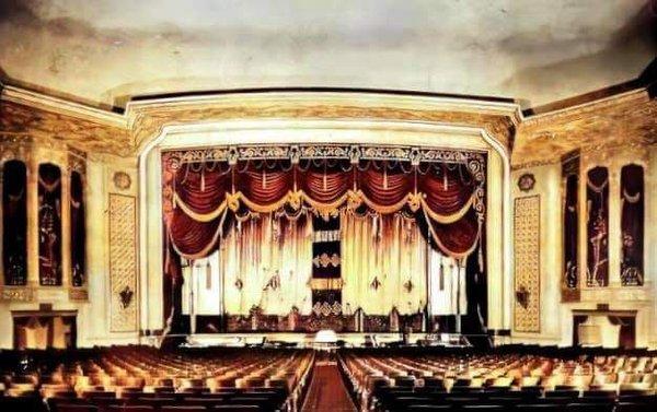 Kenosha's original GATEWAY Theatre (now RHODE Theatre) auditorium and stage.