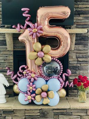 Sweet 15 balloon bouquets