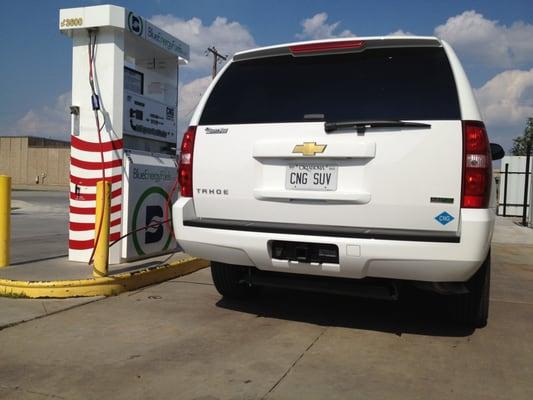 Filling up the CNG Tahoe with $1.59 fuel.