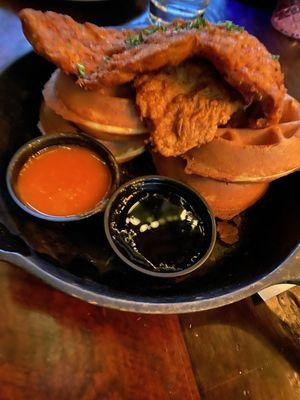 Chicken and waffles - this is not good too tough chicken