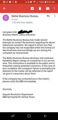 Lebco Industries is Lazy Boy. They do not stand by their product.  Not even when approached by the BBB. They don't care.