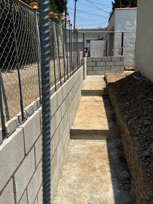 Block wall construction in Santa Monica