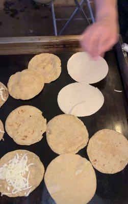 Hand Made Quesadillas and tortillas