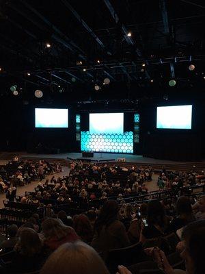 View of the stage from the vaulted seats