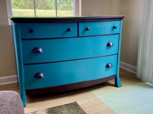 Restored dresser I win at auction at Lawsons. After photo.