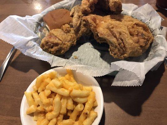 Four piece fried chicken dinner.