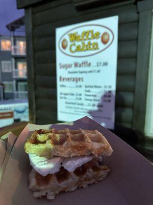 Ice cream waffle sandwich