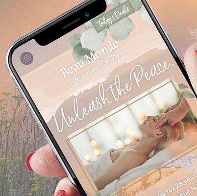 Responsive website design for Wichita's Beau Monde, a beauty spa that makes everyone feel welcomed.