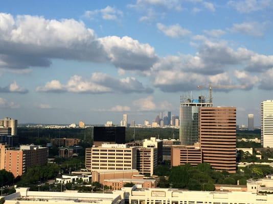 Wonderful Downtown view of Houston from the Galleria area highrise