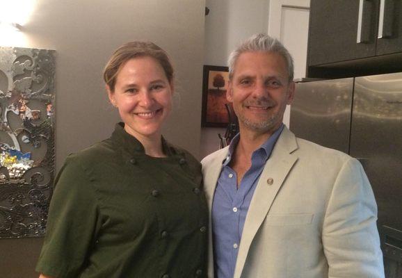 Sommelier Michael and Chef Meaghan hosting a private wine tasting