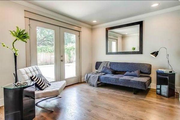 Master suite addition separate sitting area added french doors out to the patio and pool area.