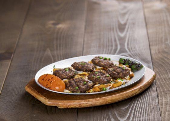 Special request- Kofte Kebab served over yogurt platter