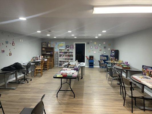 The activity area for painting, arts and crafts, board games and more!