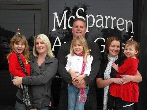 Kendall McSparren, along wtih 2 of his daughters and his 3 grandkids.