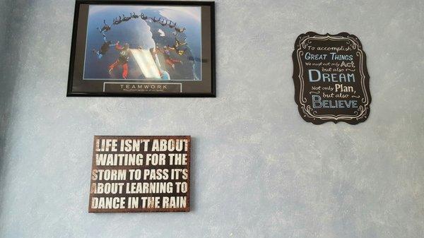 In love with this wall of inspiration. Just what someone might need during a bad day