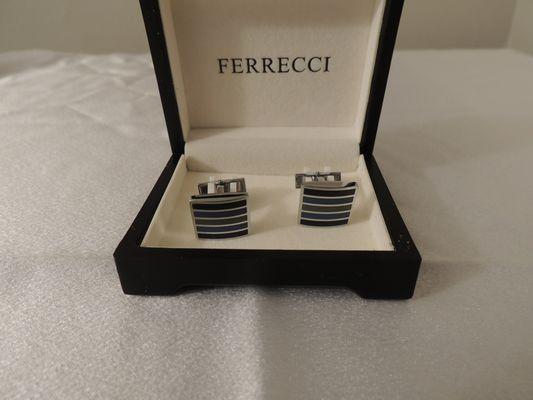 Black Stripe Platinum Cufflink