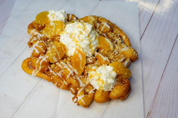 Peaches & Cream Funnel Cake