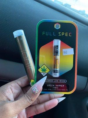 1g oil cartridge and 1g infused joint! Total cost  52