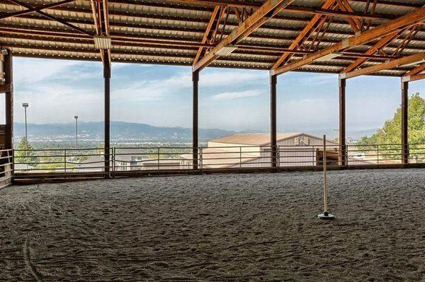 Indoor arena allows for year-round riding in comfort.