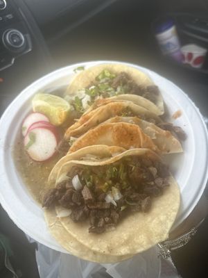 3 steak tacos