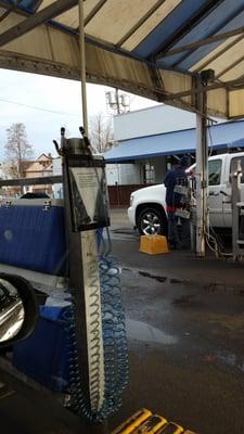 Cars being dried off.