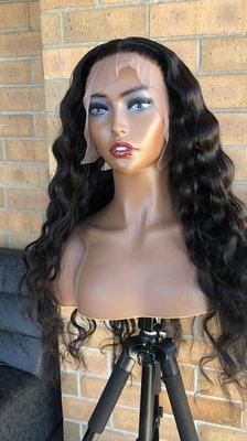 Frontal wig with 28 inches of raw Indonesian hair