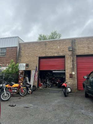 Motorcycle at the shop