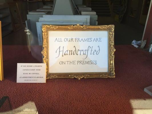 All our frames are Handcrafted by expert custom framers