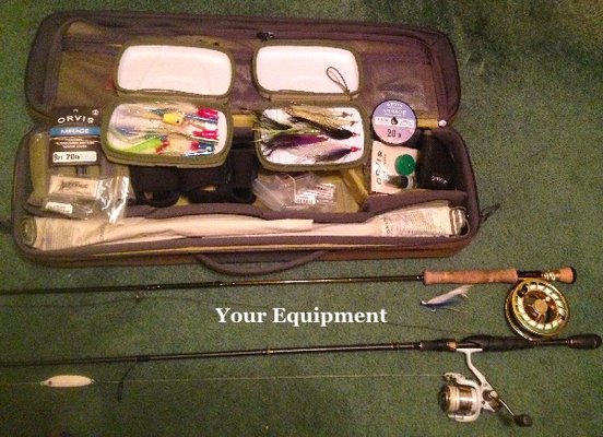 Fly Fishing Equipment (Orvis) and  Light Tackle Spinning Equipment