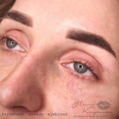 Permanent makeup eyebrows. The process lasts 2.5-3 hours. All materials are sterile. Only disposable tools for each clients.