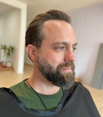 Haircut and a beard trim by Bunny the Barber