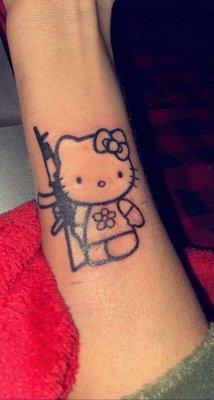 hello kitty AK tattoo by rayinkz