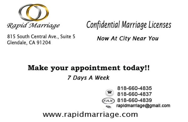 Wedding Chapel, Officiant, Notary, Food Safety Training